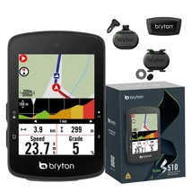 Bryton Rider S510 T GPS vezeték nélküli kerékpáros komputer szett, pulzus, sebesség és pedálfordulat szenzorral, fekete