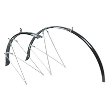 Bikefun Road országúti alu-plasztik sárvédő szett, 36 mm, V-pálcás, fekete