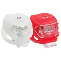Bikefun Pixie elemes szilikonos villogó lámpa szett (első és hátsó), 2 LED, fehér-piros