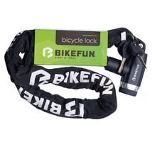 Bikefun Shield integrált fejű kulcsos láncos zár, 10 mm x 120 cm, fekete
