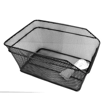 Velotech fém kosár hátsó csomagtartóra, 39x29x17 cm, sűrű szövésű, fekete