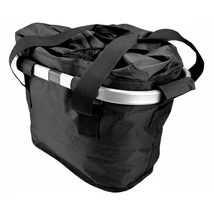 Velotech kormányra szerelhető, gyorsrögzítésű alu keretű szövet kosár, 33x23x25 cm, fekete