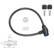 Velotech kulcsos sodronyzár 12 mm x 65 cm, füst színű