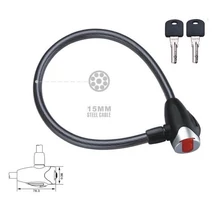 Velotech kulcsos sodronyzár 15 mm x 120 cm, füst színű