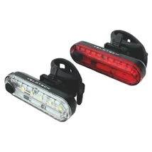 Velotech USB-ről tölthető LED lámpa szett (első és hátsó), gumipántos, fekete