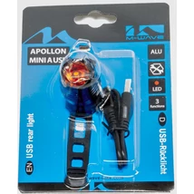 M-Wave Apollon Mini A USB-ről tölthető hátsó lámpa nyeregcsőre, 1 LED