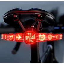Cyclami CY180 USB-ről tölthető hátsó lámpa, féklámpa funkcióval, emoji, gumipántos, fekete