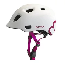 Hamax Thundercap gyerek bukósisak, S-es (47-52 cm), fehér, rózsaszín logóval