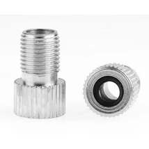 Szelepátalakító adapter presta szelepről autósra (FV - AV), gumigyűrűs, alu, ezüst