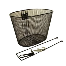 Neuzer fém kosár előre, ovális, sűrű szövésű, fix rögzítésű, 28-as kerékpárhoz, fekete