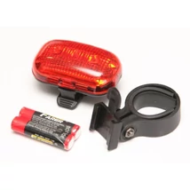 Jing Yi  JY-289T 3 LED-es elemes hátsó lámpa nyeregcsőre, piros, elemekkel