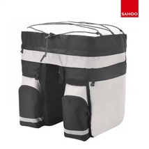 Sahoo 14590-D három részes túratáska hátsó csomagtartóra, esőhuzattal, 50L, szürke-fekete