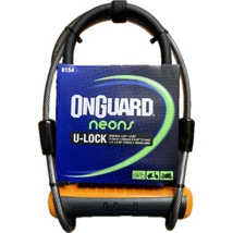 OnGuard Neon 8154 U-lakat, 230x115x13 mm, vázkonzollal, 1200x10 mm-es sodronnyal, fekete-narancs