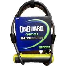OnGuard Neon 8154 U-lakat, 230x115x13 mm, vázkonzollal, 1200x10 mm-es sodronnyal, fekete-sárga