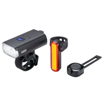 BBB BLS-275i StrikeDuo 1400i és Signal Combo USB-ről tölthető lámpa szett (első és hátsó), gumipántos, távirányítós, 1400/80 lumen, fekete