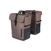 Basil Move Double Bag két részes táska csomagtartóra, oldalra, 2x15L, barna