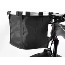 Spyral kormányra szerelhető, gyorsrögzítésű alu keretű szövet kosár, 33x23x25 cm, fekete