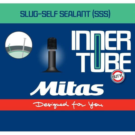 Mitas (Rubena) D08 Slug Self Sealant 26 x 2,1-2,5 (54/62-559) defektvédett MTB belső gumi 40 mm hosszú szeleppel, autós