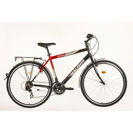 Hauser Grizzly Acel 28as Ferfi Trekking Kerekpar 21s 21es Fekete Piros