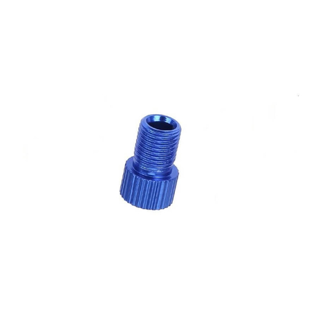 Szelepátalakító adapter presta szelepről autósra (FV - AV), gumigyűrűs, alu, kék