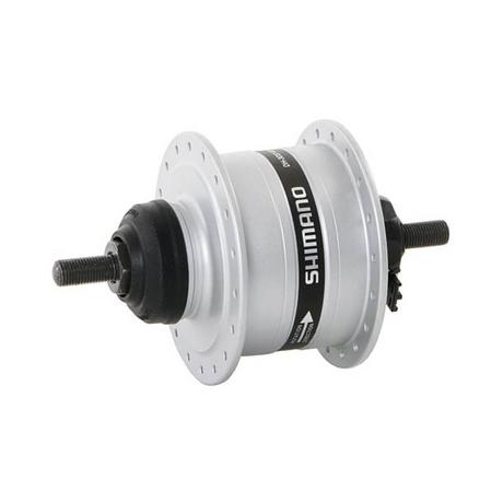 Shimano Nexus DH-3D37 dinamós első kerékagy (agydinamó), 36H, csavaros, tárcsafékes (Centerlock), 6V, 3W, túlfeszültség védelemmel, ezüst