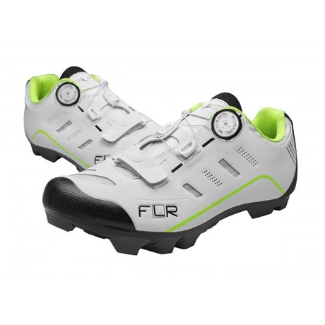 FLR F-75 II kerékpáros cipő, SPD, fehér-neon sárga, 43-as