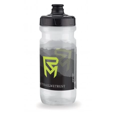 Rock Machine műanyag kulacs, 600 ml, csavaros, átlátszó-fekete