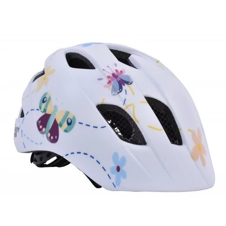 Safety Labs Fiona Light gyerek bukósisak, LED világítással, S-es méret (48-53 cm), pillangós, fehér