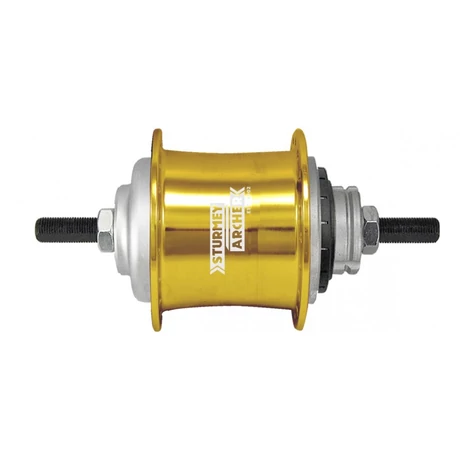 Sturmey Archer S2 DuoMatic KickShift agyváltós hátsó kerékagy, 2s, 36H, csavaros, arany színű