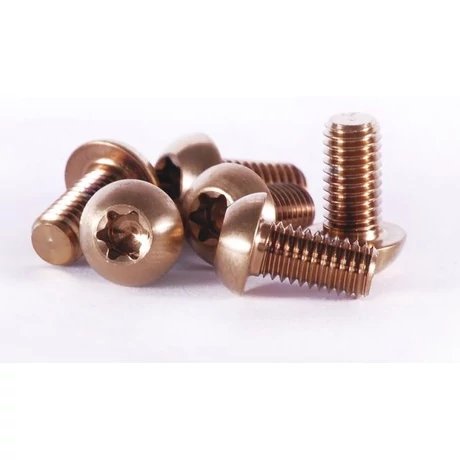 A2z féktárcsa csavar szett, 6 db, T25, M5 x 10 mm, titán, aran színű