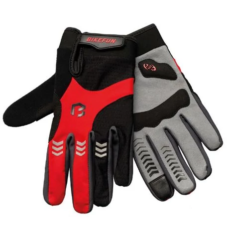 Bikefun Controll hosszú ujjú MTB kesztyű, fekete-piros, XL-es méret