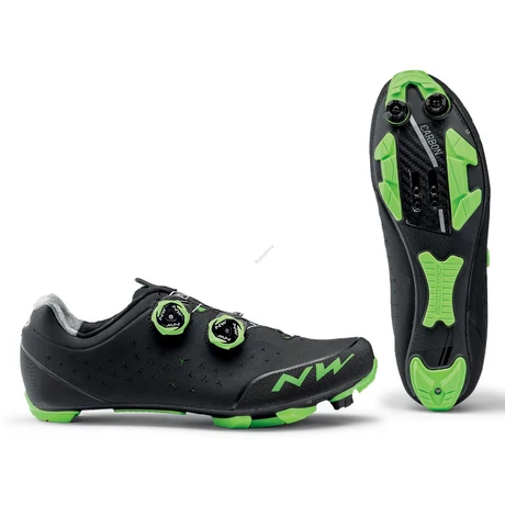 Northwave MTB Rebel 2 kerékpáros SPD cipő, fekete-zöld, 45,5-es