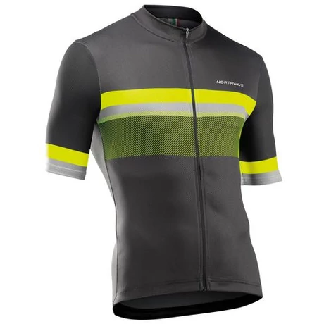 Northwave Origin férfi rövid ujjú mez, szürke-neon sárga, XL-es méret
