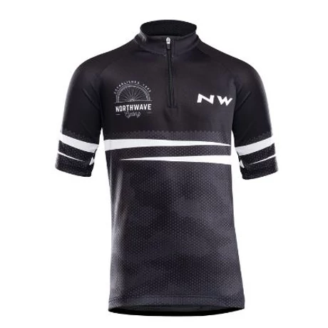 Northwave Origin Junior rövid ujjú gyerek mez, fekete-fehér, M-es méret
