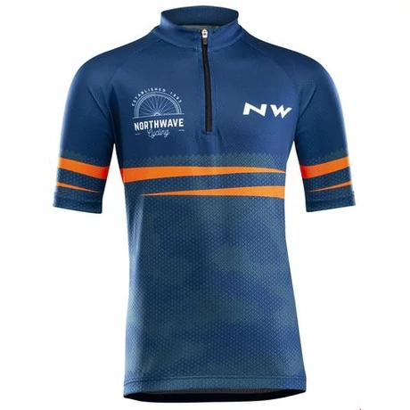 Northwave Origin Junior rövid ujjú gyerek mez, kék-narancs, L-es méret