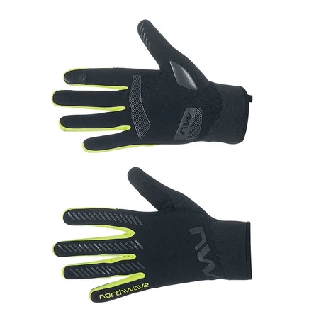Northwave Active Gel hosszú ujjú téli kesztyű, fekete-neon sárga, XL-es méret