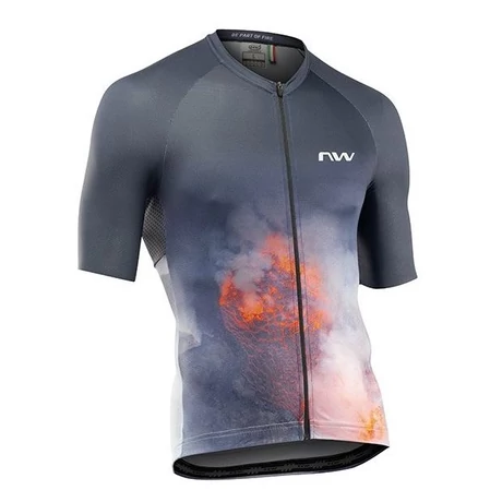 Northwave Elements Fire férfi rövid ujjú mez, szürke-piros, XL-es méret