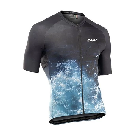 Northwave Elements Water férfi rövid ujjú mez, fekete-kék, M-es méret