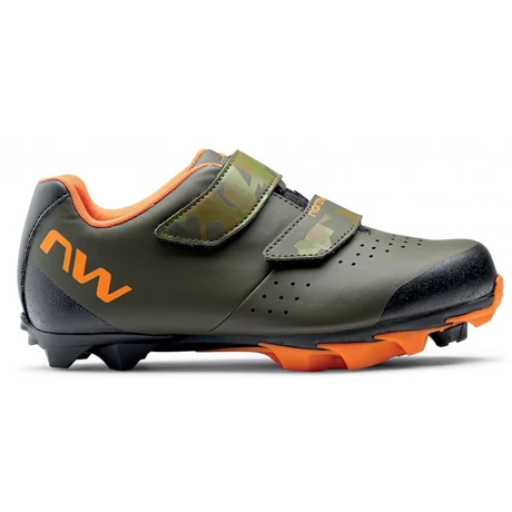 Northwave Origin Junior kerékpáros SPD MTB cipő, zöld-narancs, 34-es