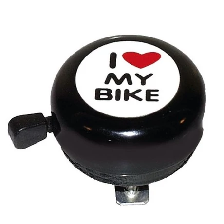 Csepel I Love My Bike ding-dong fém csengő, fekete