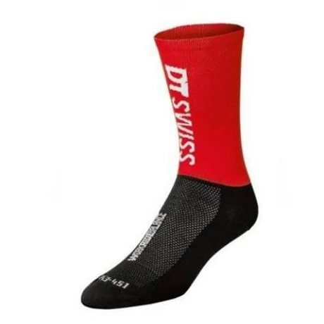 DT Swiss zokni, fekete-piros, 39-42-es méret