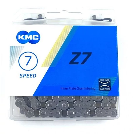 KMC Z7 kerékpár lánc, 7s, 116 szem, szürke