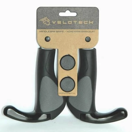 Velotech ergonomikus, 1 bilincses markolat, 140 mm, fekete-szürke, műanyag kormányszarvval