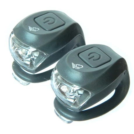 Velotech 2 LED-es első + hátsó villogó szett, szürke