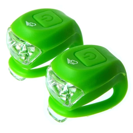 Velotech 2 LED-es első + hátsó villogó szett, zöld