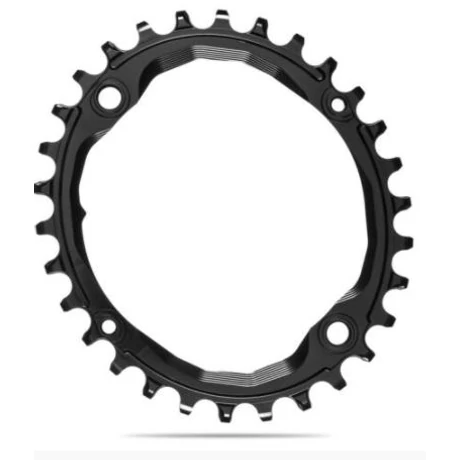 absolute BLACK MTB OVAL első lánckerék 30T, 4x104 mm, 1x9-12s, narrow-wide, alumínium, fekete