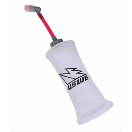 USWE Ultrafask ivótasak (softflask), ivócsővel, 0,5L, átlátszó-piros