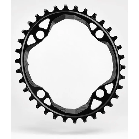 absolute BLACK MTB OVAL első lánckerék 34T, 4x104 mm, 1x9-12s, narrow-wide, alumínium, fekete