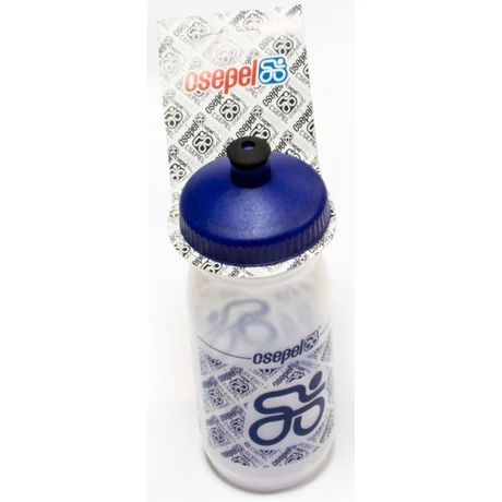 Csepel műanyag kulacs, 600 ml, csavaros, átlátszó-kék