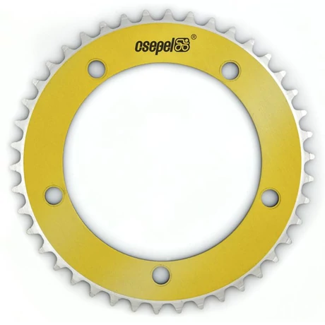Csepel single speed első lánckerék 42T, 130 mm, 1s (1/8"), alumínium, arany színű